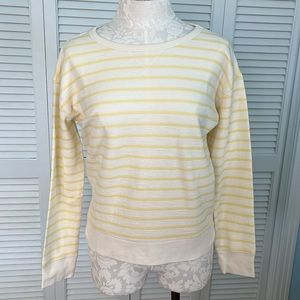 Gap Long Sleeve Cotton Tee, size M, Yellow/Cream
